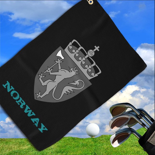 Serviette De Golf Golfing Norvège & armoiries norvégiennes / drapeau (Créateur téléchargé)