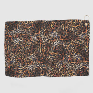 Serviette De Golf Grainy texture satiné brun gaufré et gris