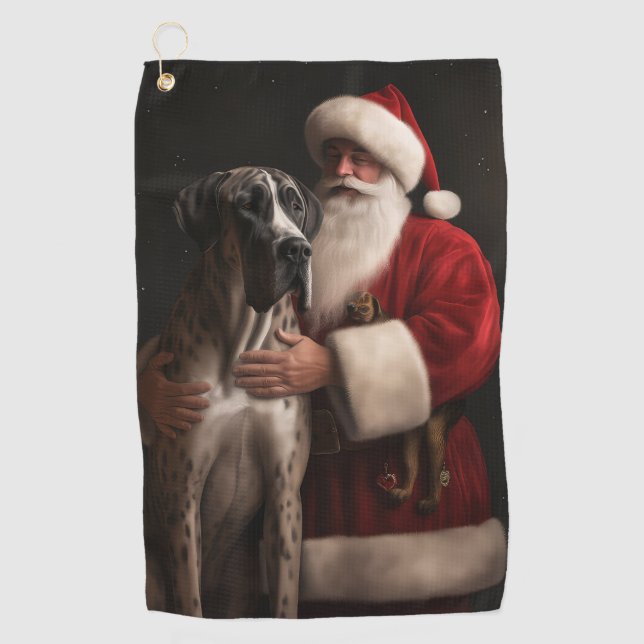 Serviette De Golf Grand Danse Avec Noël Festif Du Père Noël (Devant)
