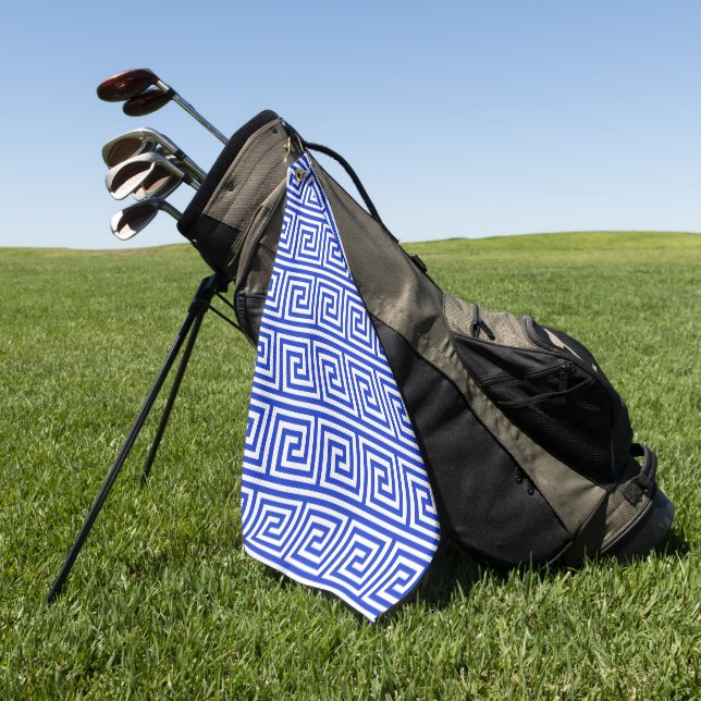 Serviette De Golf Grec Meander Carré Motif (Vert)