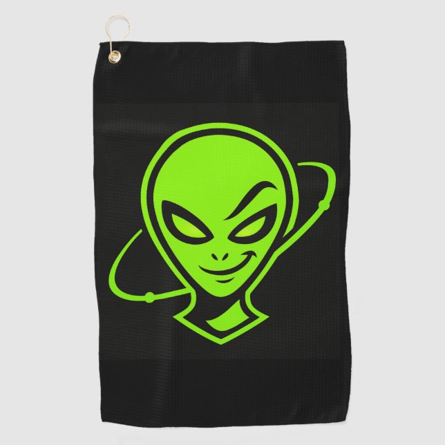 Serviette De Golf Green Alien Good Luck Golf (Devant)