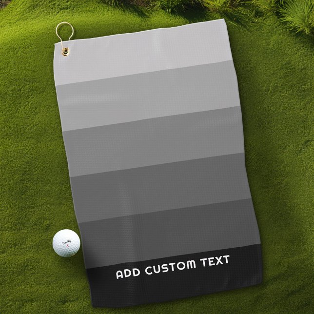 Serviette De Golf Gris rétro avec nom Simple Sans Serif (Custom Golf Towel)