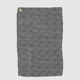 Serviette De Golf Gris tressé avec petites rayures et pixélisé