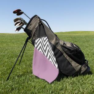 Serviette De Golf Gris Zigzag, Gris Chevron, Motif Zigzag, Violet
