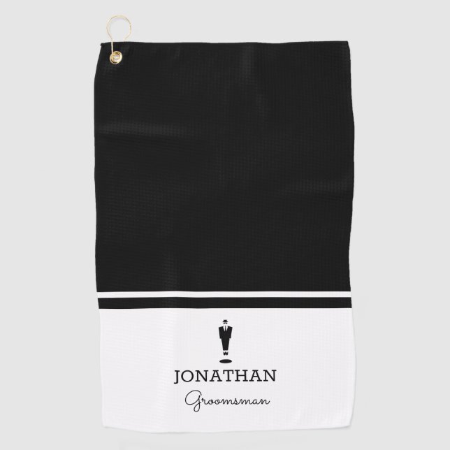 Serviette De Golf Groomsman Gift Wedding Party Custom Personalized (Devant)