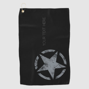 Serviette De Golf Gros Grunge Star Style détendu avec du texte sur