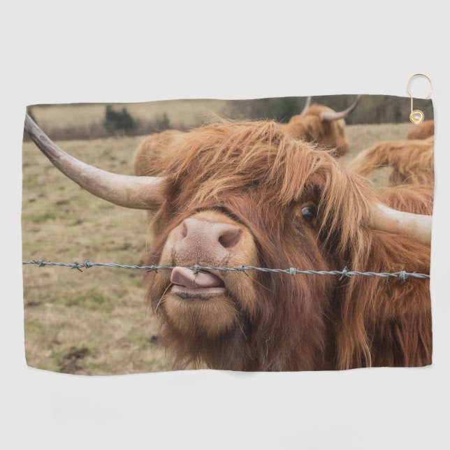Serviette De Golf Grosse vache écossaise fourrée (Horizontal)