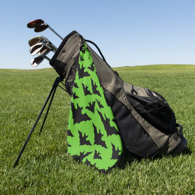 Serviette De Golf Halloween chauves-chauves-souris cool éffrayant mo (Vert)