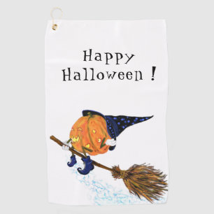Serviette De Golf Halloween Golf Towel Witch Citrouille Flying Broom