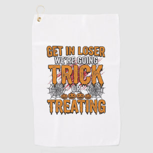 Serviette De Golf Halloween Trick Or Treating Typographie Vintage De