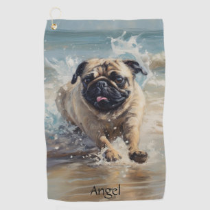 Serviette De Golf Happy Carlin at the Beach personnalisable