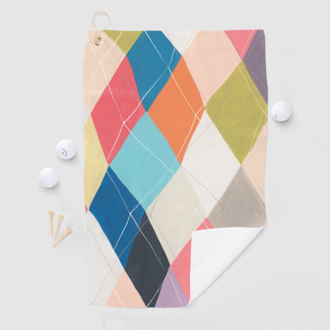 Serviette De Golf Harlequin Hopscotch - Motif Jacquard (En situation)