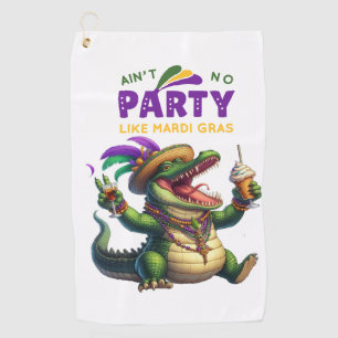 Serviette De Golf Heureux Mardi Gras Alligator