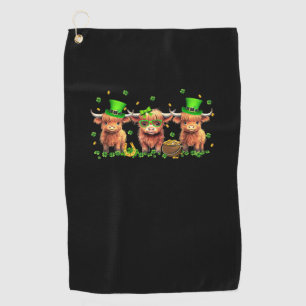 Serviette De Golf Highland Cow Imprimer Jour de la Saint Patrick Sha