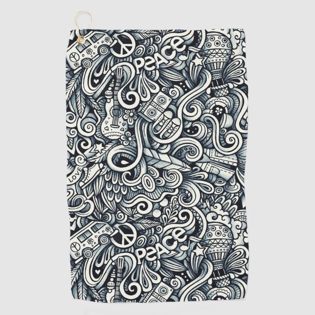 Serviette De Golf Hippy En Soixante (Devant)