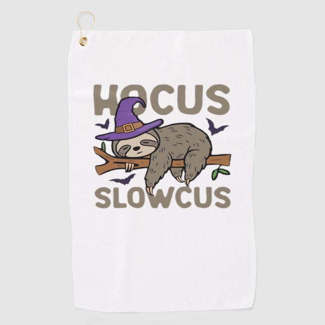 Serviette De Golf Hocus Slowcus Funny Halloween Sloth Classic T-Shir (Devant)
