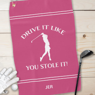 Serviette De Golf Humour drôle de golfeur pour elle Monogrammé Sport