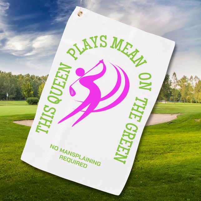 Serviette De Golf Humour LA REINE DE Golf DES Femmes JOUE SIGNIFICAT (Buy the collection of Women's Golf gifts and apparel for your next golf tournament or weekend party.)