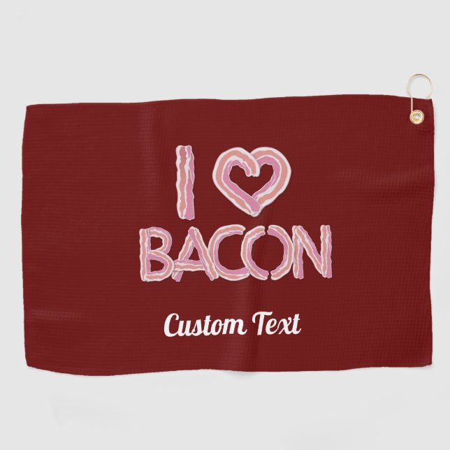 Serviette De Golf I Love Bacon (Horizontal)