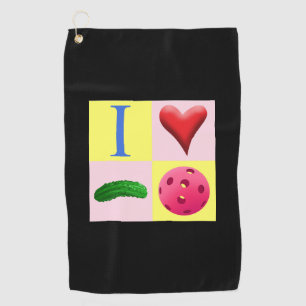 Serviette De Golf I Love Pickleball Pink Sweat Towne