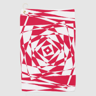 Serviette De Golf Illusion abstraite rouge blanc