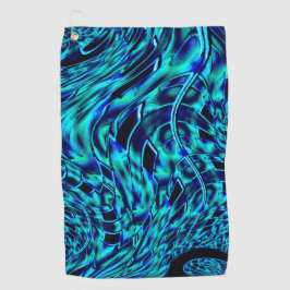 Serviette De Golf illusion métallique et tordue, image bleue à verte