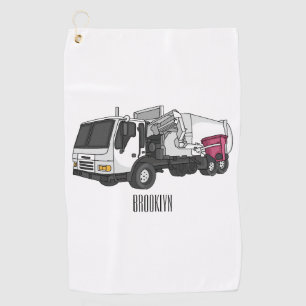 Serviette De Golf Illustration de camion à ordures de dessin animé