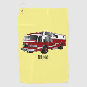Serviette De Golf illustration de camion de pompiers de dessin animé