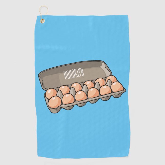 Serviette De Golf Illustration de carton d'oeufs (Devant)