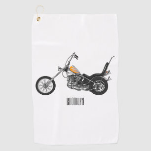 Serviette De Golf Illustration de Chopper Motorcycle 1950