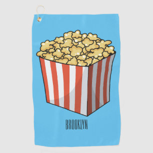 Serviette De Golf Illustration de dessin animé Popcorn