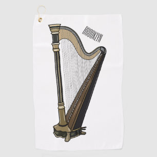 Serviette De Golf Illustration de dessin animé sur la harpe