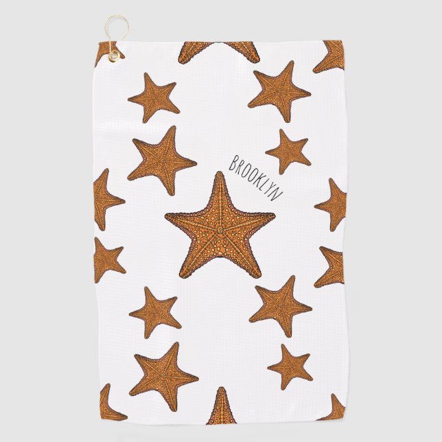 Serviette De Golf Illustration de dessin de Starfish (Devant)