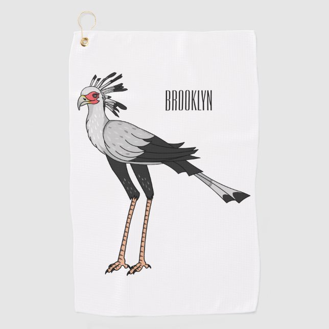 Serviette De Golf Illustration de dessin du secrétaire pour oiseaux (Devant)