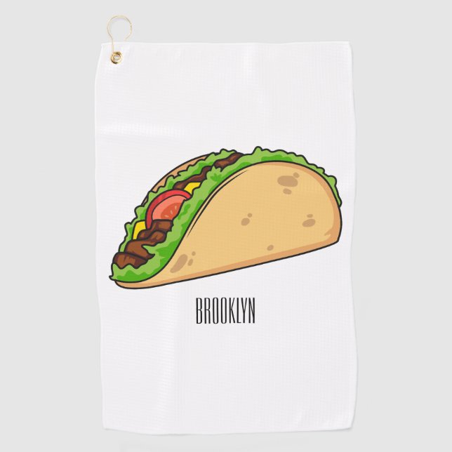 Serviette De Golf Illustration de dessin sur Taco (Devant)