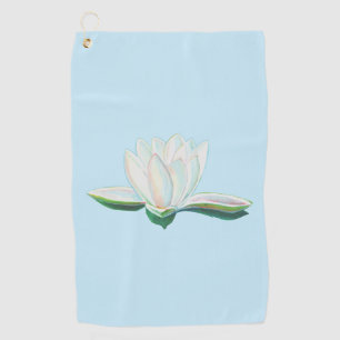 Serviette De Golf Illustration de Fleur de Lotus blanc Ciel bleu