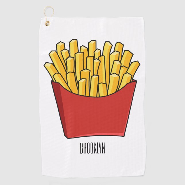 Serviette De Golf Illustration de frites (Devant)