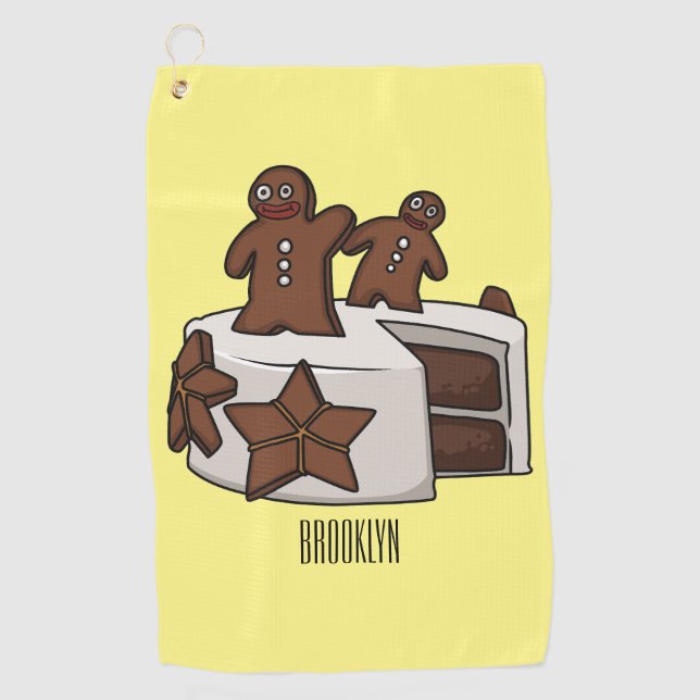 Serviette De Golf Illustration de gâteau de pain d'épices (Devant)