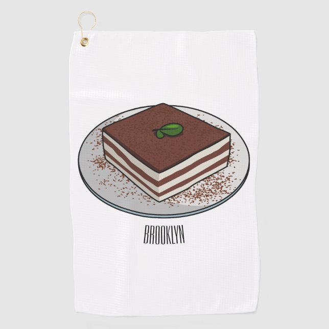 Serviette De Golf Illustration de gâteau de Tiramisu (Devant)