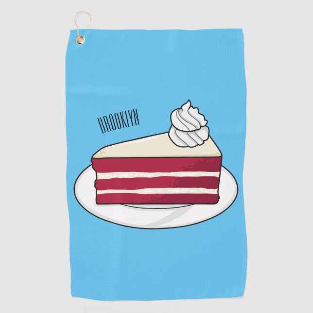 Serviette De Golf Illustration de gâteau en velours rouge (Devant)