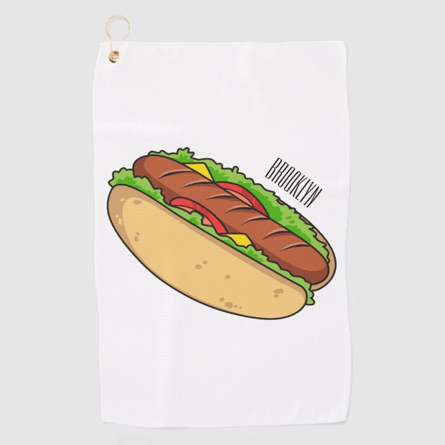 Serviette De Golf Illustration de Hot dog (Devant)