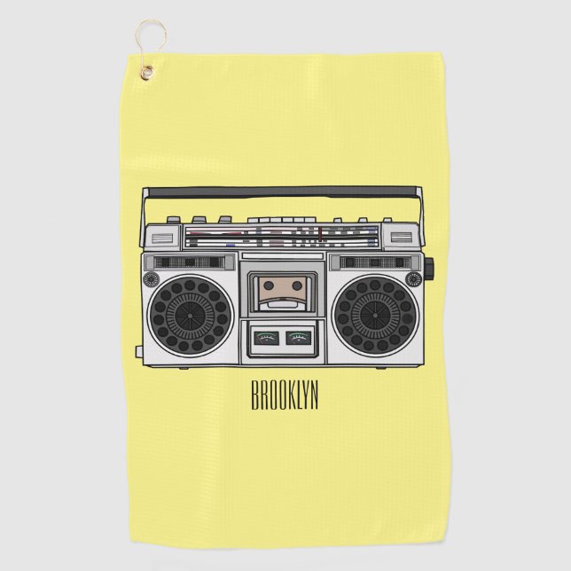 Serviette De Golf Illustration de la bande dessinée radio (Devant)