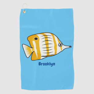 Serviette De Golf Illustration de la caricature du poisson papillon 