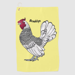 Serviette De Golf Illustration de poulet Sebright