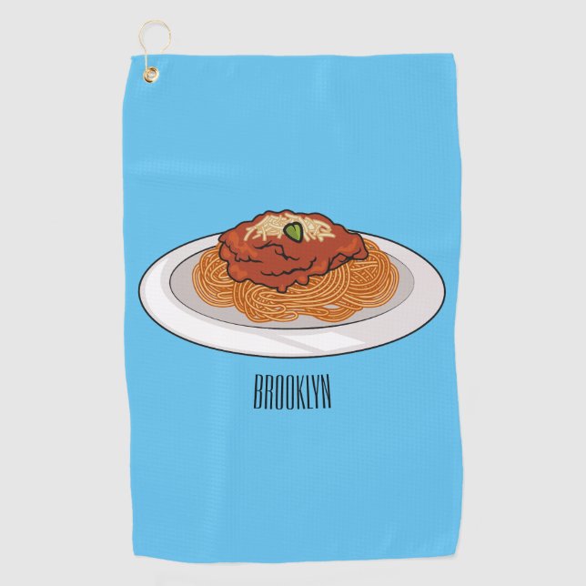 Serviette De Golf Illustration de Spaghetti (Devant)