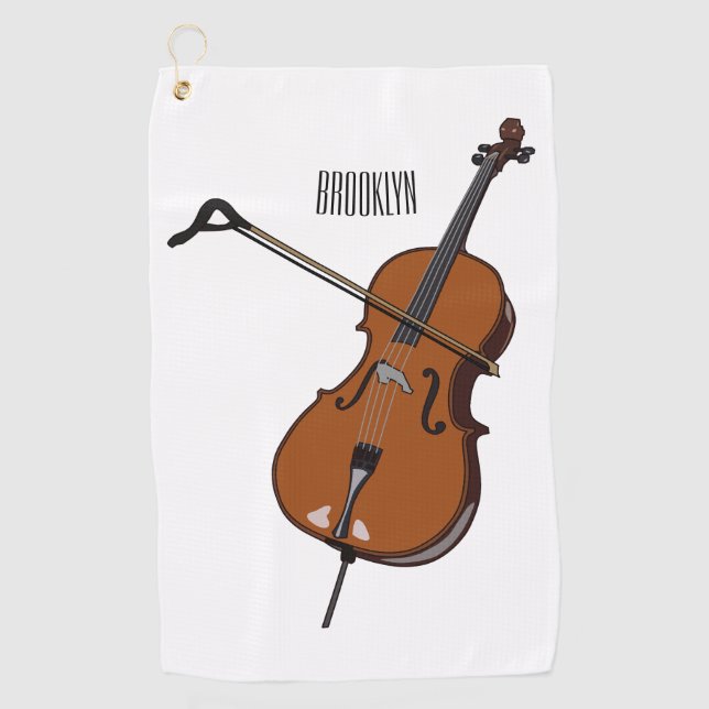 Serviette De Golf Illustration de violoncelle (Devant)