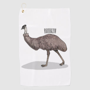 Serviette De Golf Illustration d'Emu bird
