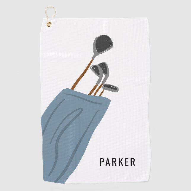 Serviette De Golf Illustration des clubs de golf personnalisés (Devant)