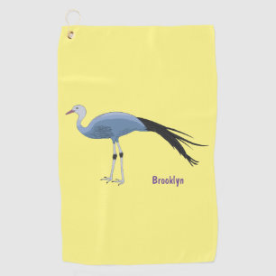Serviette De Golf Illustration d'oiseau de grue bleue