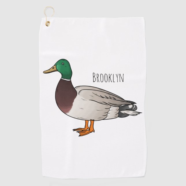 Serviette De Golf Illustration du canard de Majard (Devant)